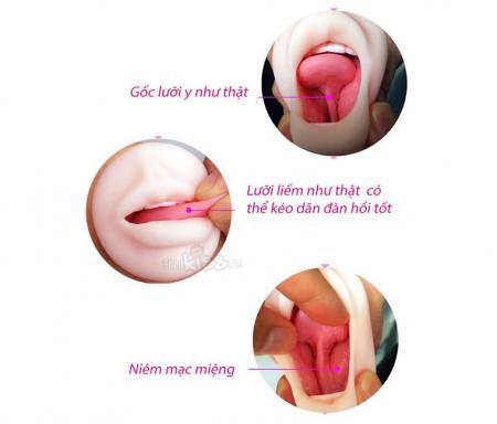 Dụng Cụ Cầm Tay Cho Nam Hình Miệng Silicone – Oral Sex