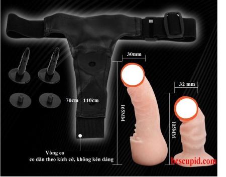 Dương Vật Dây Đeo Hai Đầu Mềm Mại Size Trung