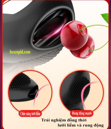 Vòng Rung Lưỡi Liếm Khóa Tinh Trùng - Có Remote