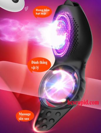 Vòng Rung Lưỡi Liếm Khóa Tinh Trùng - Có Remote